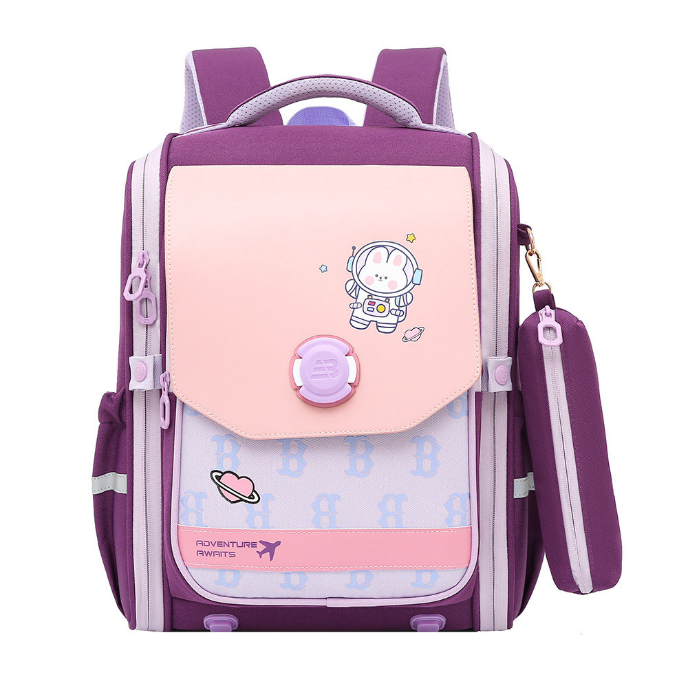 One Piece Dropshipping Primary School Student Schoolbag Boys And Girls Burden Reduction Spine Protection