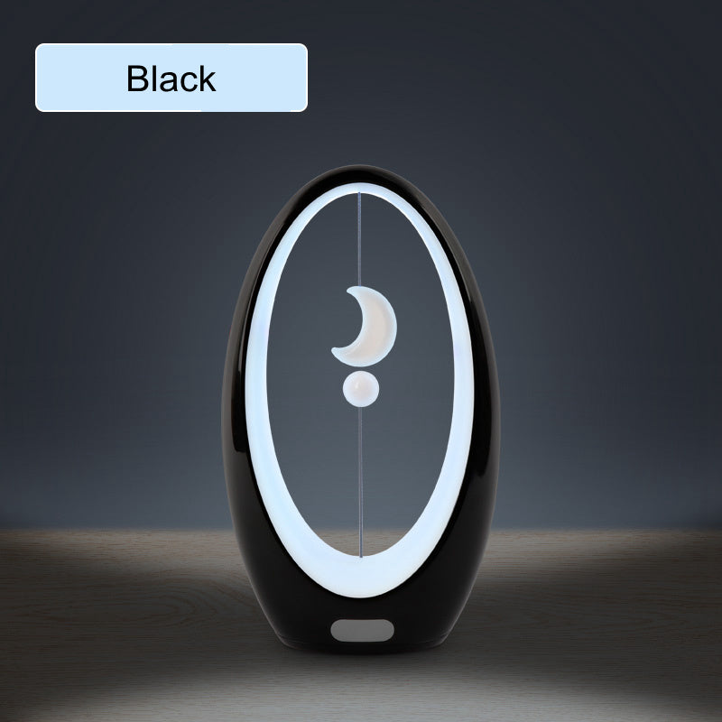 Black USB Maglev Moon Colorful Night Light