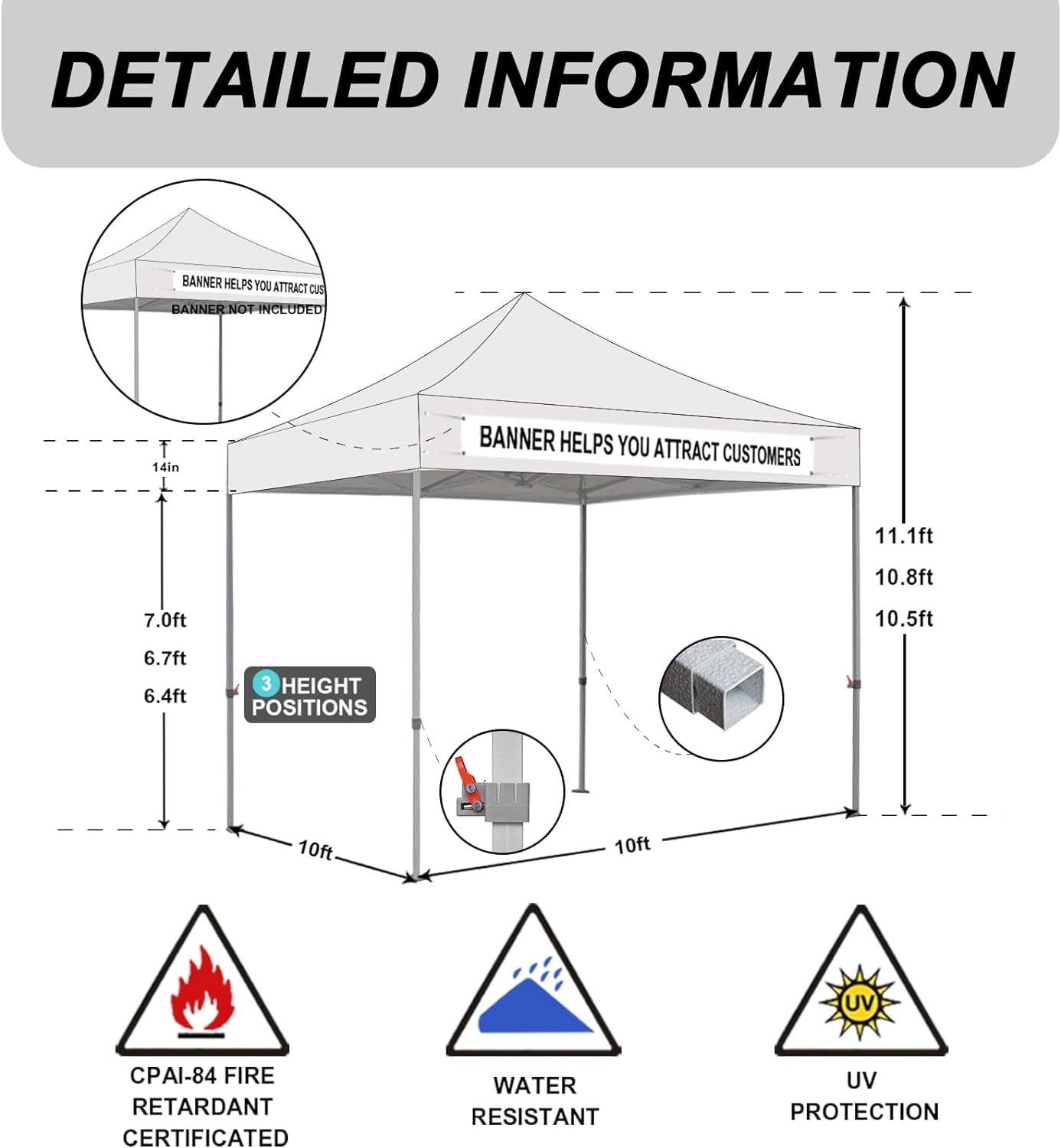 USA Standard 10X10Ft Patio Pop up Canopy Tent for Outdoor Events Commercial Instant Canopies with Heavy Duty Roller Bag,Bonus 4 Canopy Sand Bags(Blue)