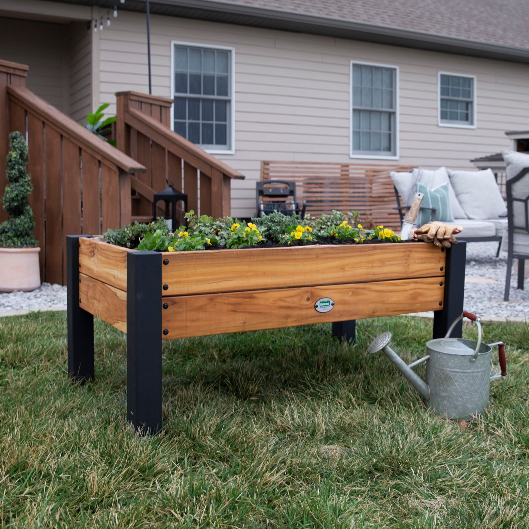 Raised Teak Planter