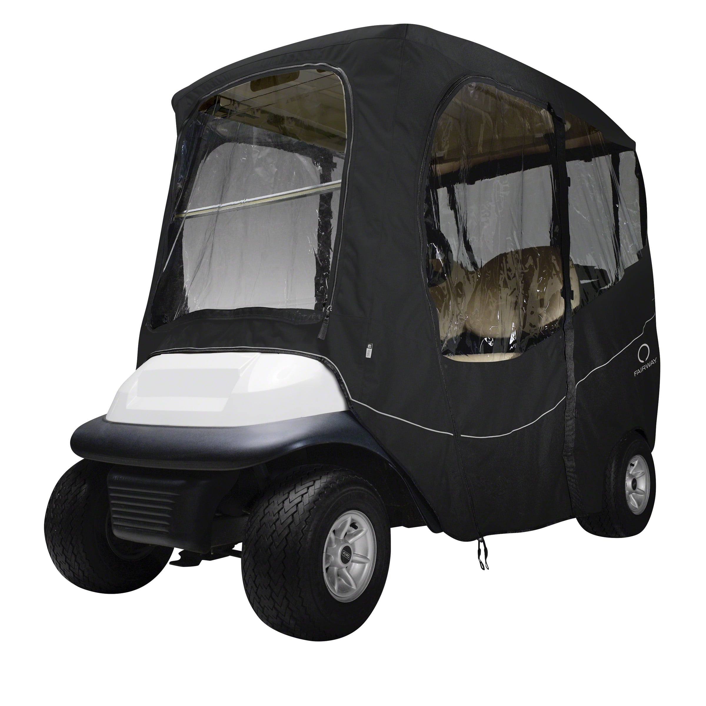 Fairway Short Roof 2-Person Golf Cart Cover - Deluxe Golf Cart Enclosure, 68