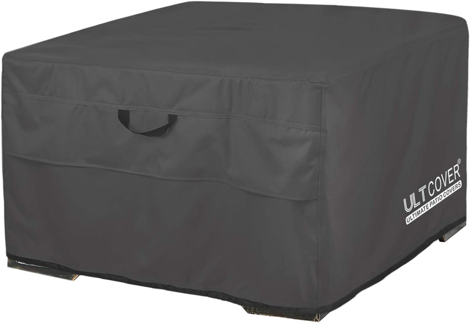 Patio Fire Pit Table Cover Square 44 Inch Outdoor Waterproof Fire Bowl Cover, Black