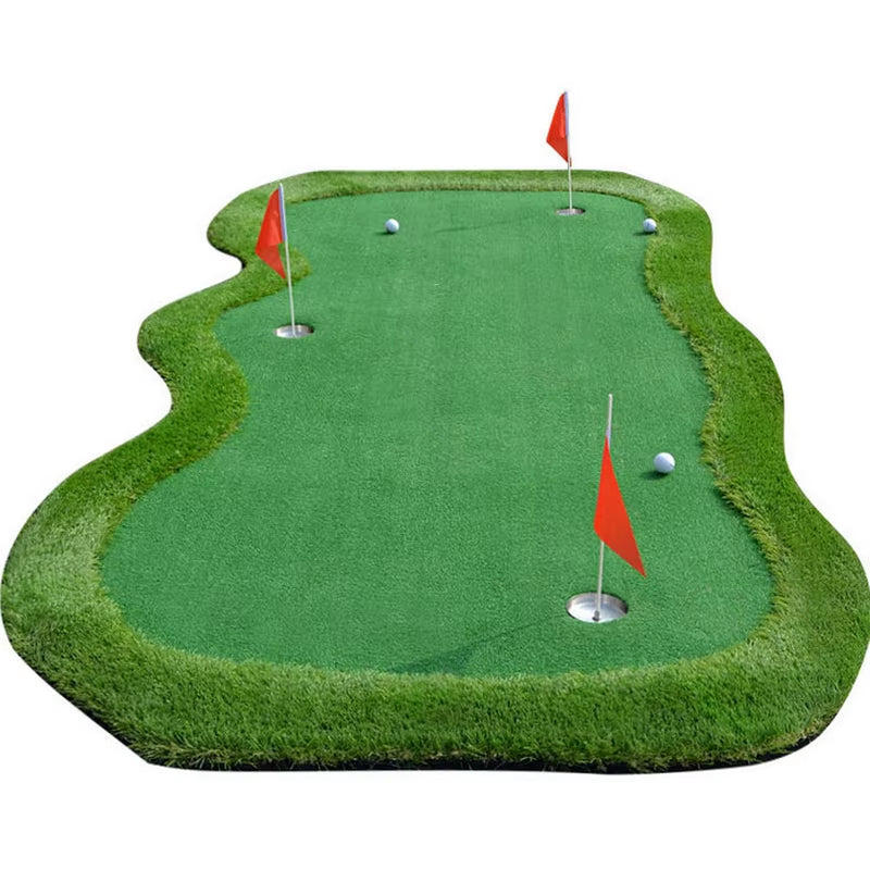 3 Holes Indoor Golf Putting Green 100X300Cm Indoor Outdoor Training Putter Mat Practice Putting Green for Home Use