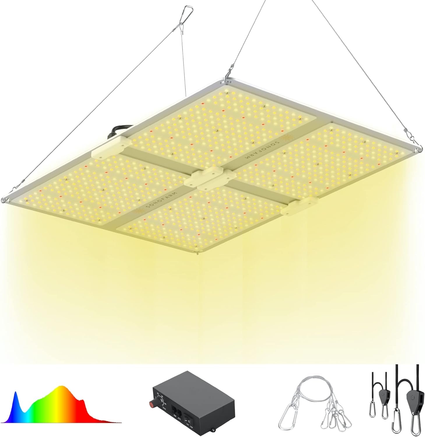 SF4000 LED Grow Light, Indoor Grow Lamp for Plants, Veg to Flower Bloom, Dimmable & Daisy Chain, 4X4 5X5 Grow Tent, Full Spectrum LM301B Diodes and Meanwell Driver