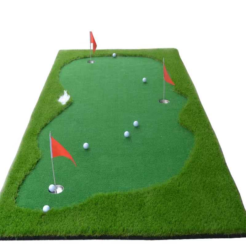 3 Holes Indoor Golf Putting Green 100X300Cm Indoor Outdoor Training Putter Mat Practice Putting Green for Home Use